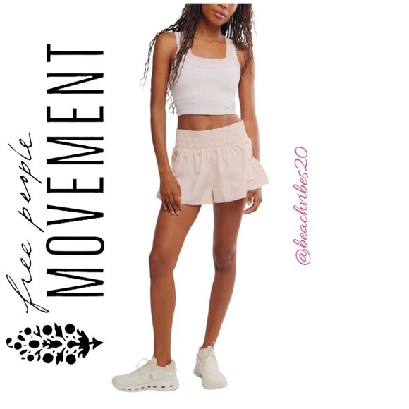 FP MOVEMENT BY FREE PEOPLE Get Your Flirt On Shorts Ballet Slipper Large NWOT - Picture 1 of 6